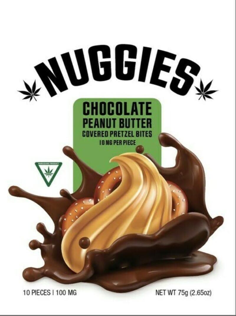 Nuggies Chocolate Peanut Butter 100mg Pretzel Bites