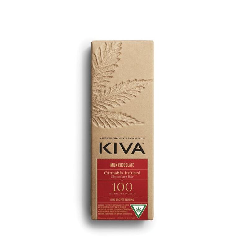 Kiva Milk Chocolate 100mg Bar