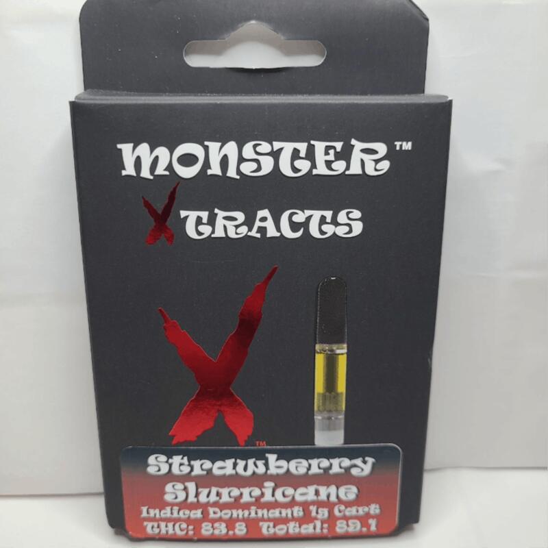 (MED) Monster Xtracts | Strawberry Slurricane 1g 510 Thread Cart