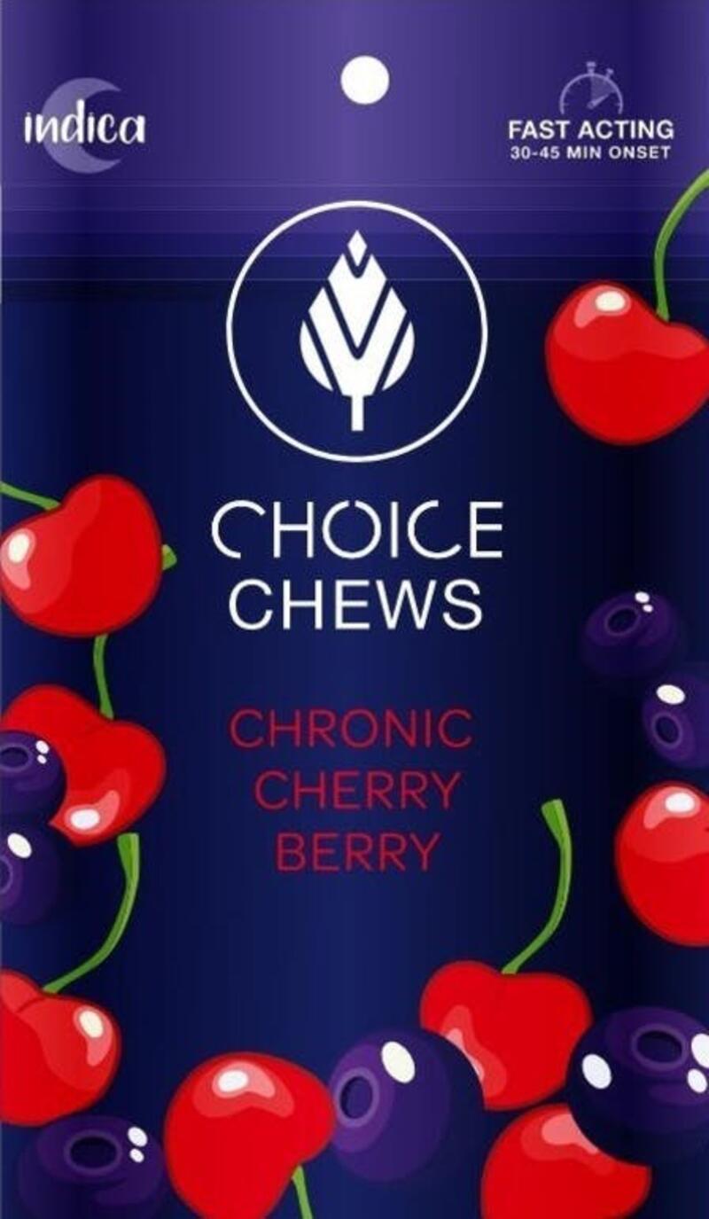 Chronic Cherry Berry Indica Gummies 100mg | Choice Chews