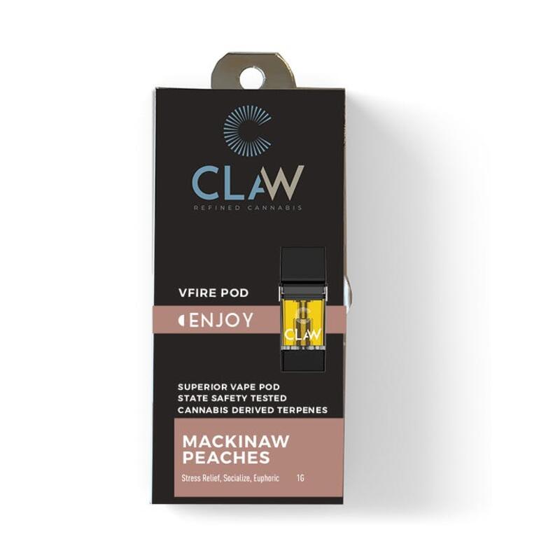 (MED) Claw Cannabis- 1G Vfire ENJOY Pod- Mackinaw Peaches
