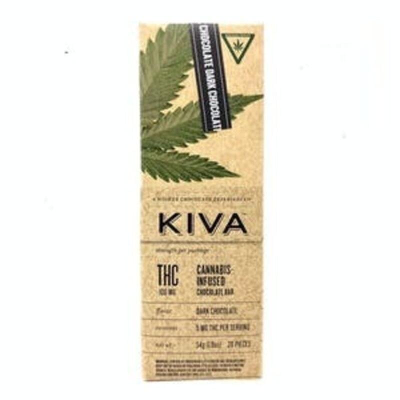 Dark Chocolate 100mg Bar | Kiva (MED)