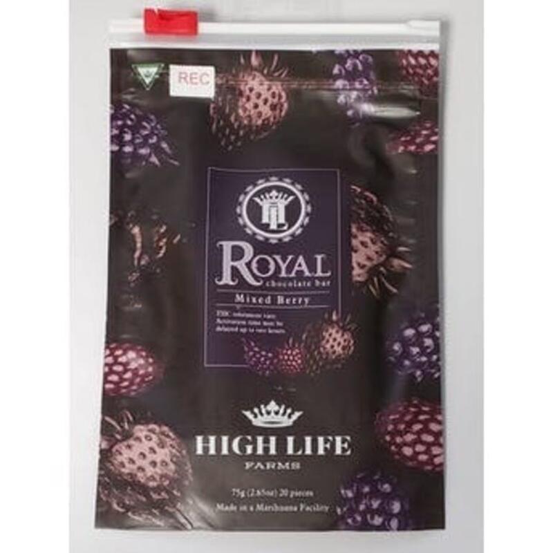 High Life Farms Royal Mixed Berry 100mg Chocolate Bar