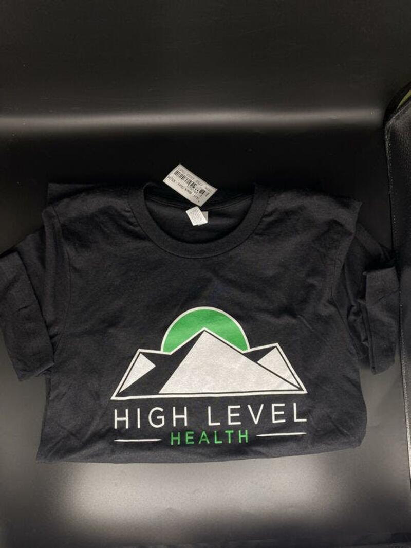 (MERCH) Black Logo Shirt (Short Sleeve) - L- High Level Health
