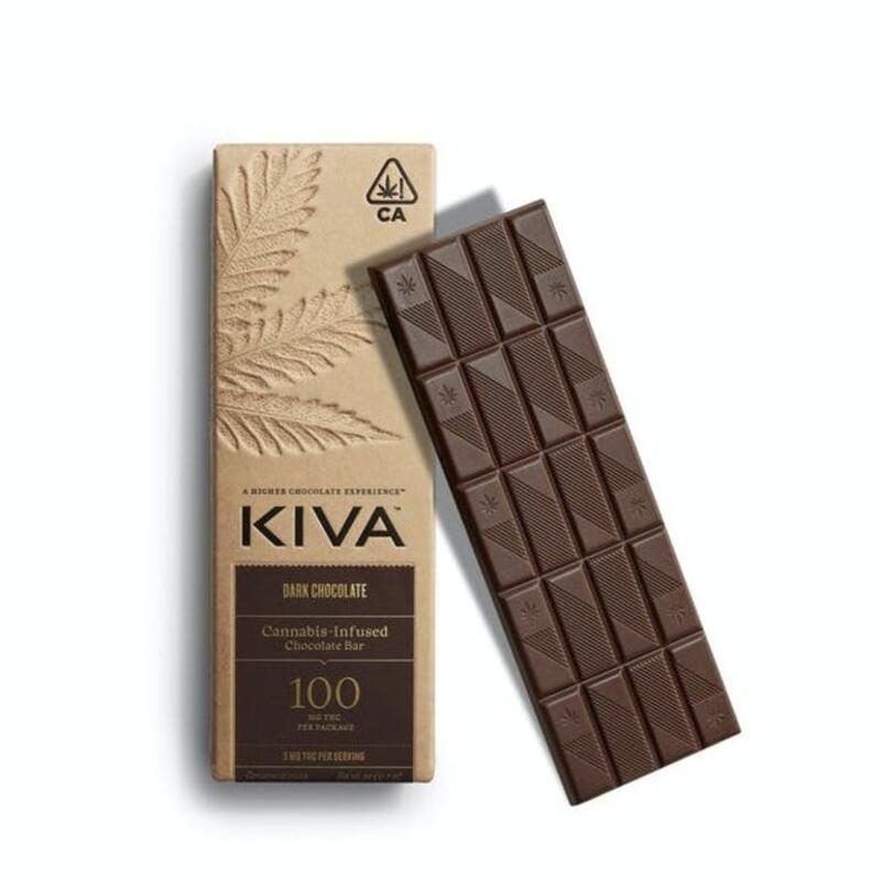 (MED) Dark Chocolate Bar - 100mg - Kiva