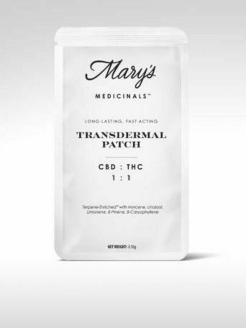(MED) 1:1 Transdermal Patch - 20mg - Mary's Medicinals