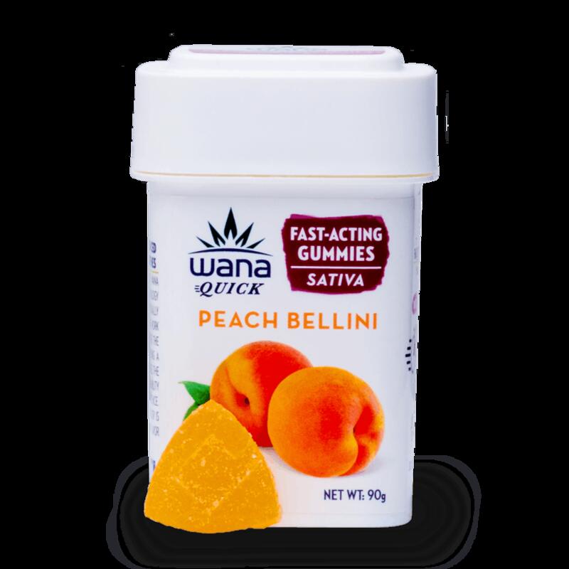 (MED) Fast Acting Peach Bellini Sativa gummies - 100mg - Wana