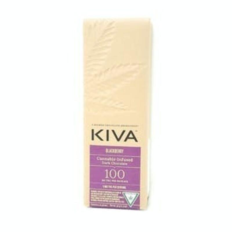 Blackberry Dark Chocolate 100mg Bar | Kiva (REC)