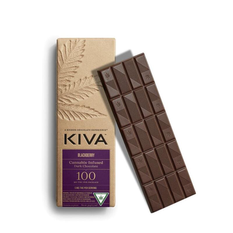 Kiva Dark Blackberry Chocolate 100mg
