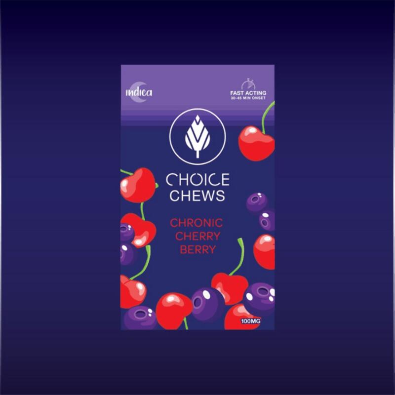 Choice Chews (Sour) Chronic Cherry Berry 100mg AU