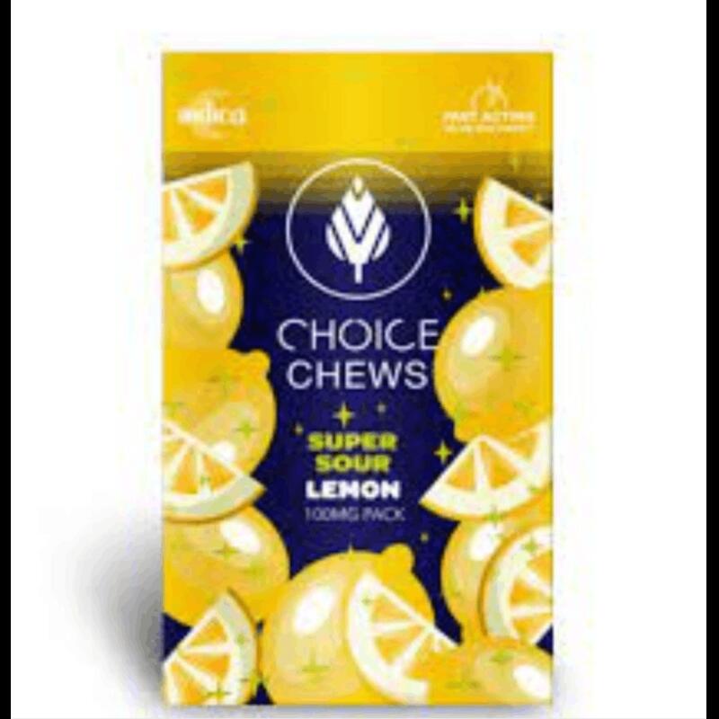 Choice Chews Super Sour Lemon 100mg AU