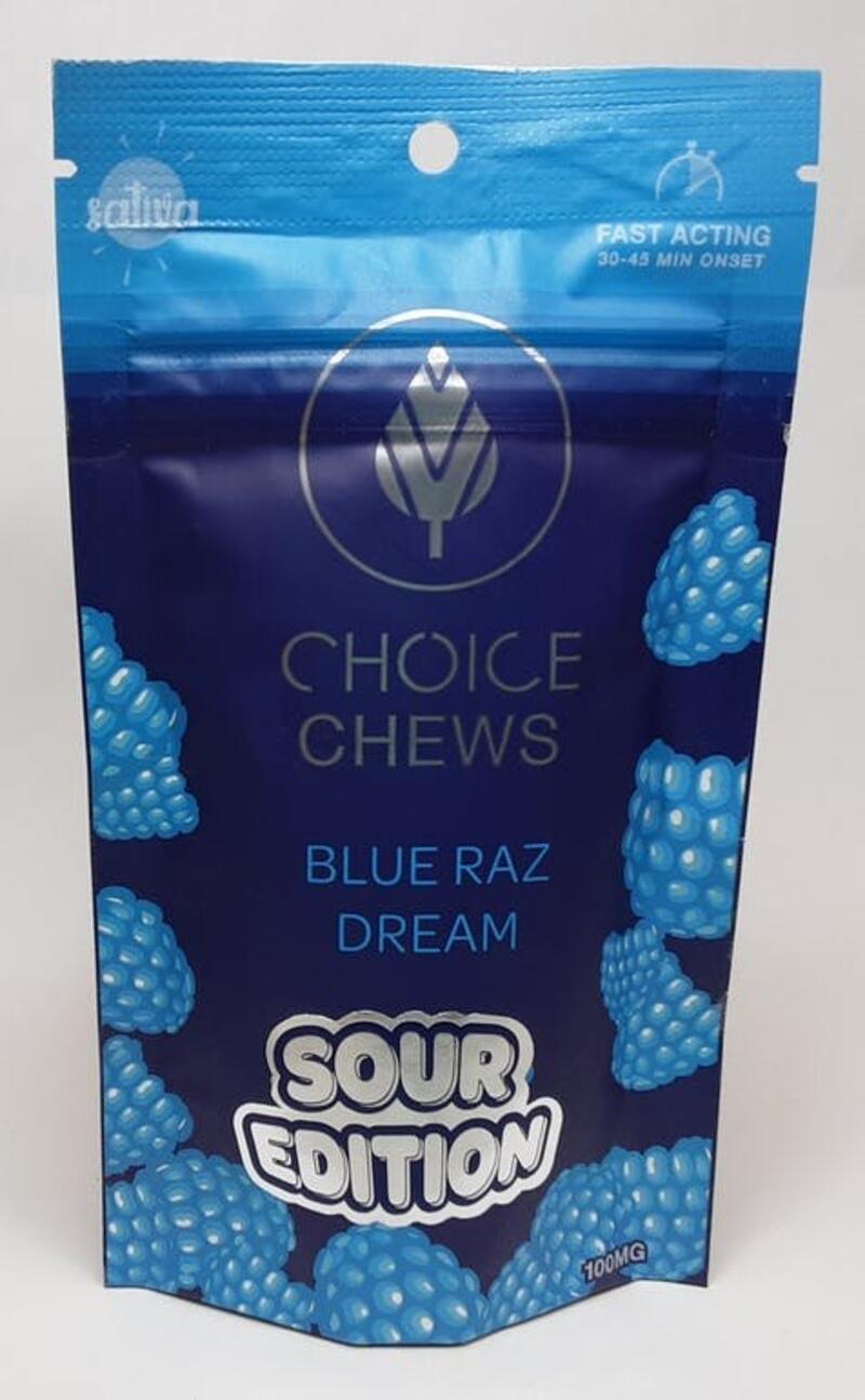 Choice Sour Blue Raz Dream 100mg Gummies