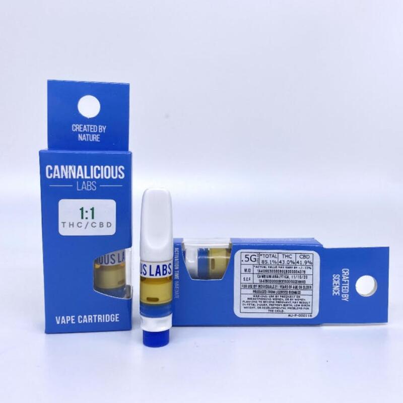 1:1 THC:CBD (.5g) Distillate Cartridge AU