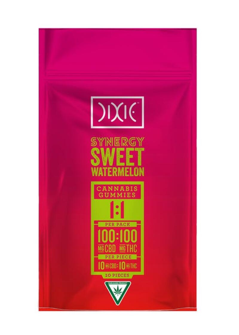 Dixie Synergy Sweet Watermelon 1:1 100mg Gummies