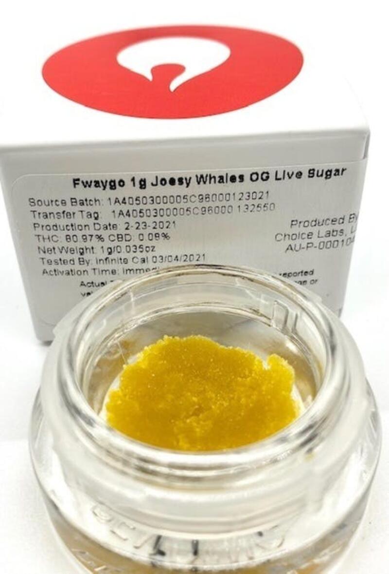 Fwaygo Josey Whales OG 1g Live Resin