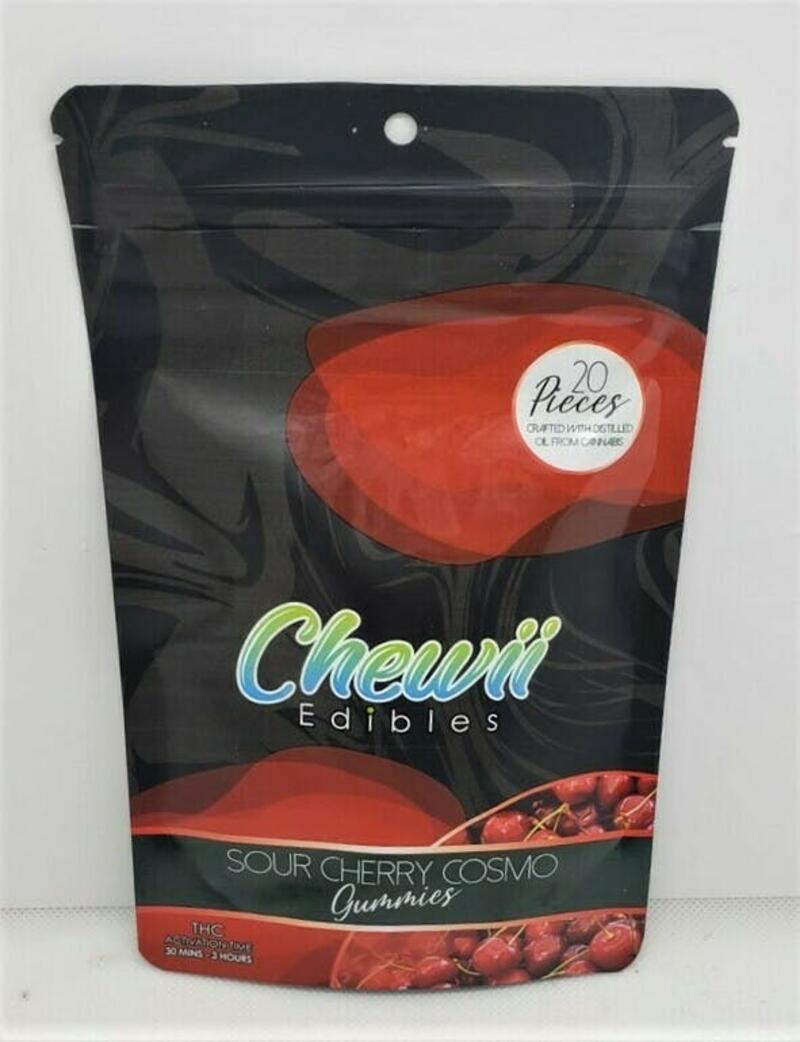 Chewii - 100mg Sour Cherry Cosmo Gummies