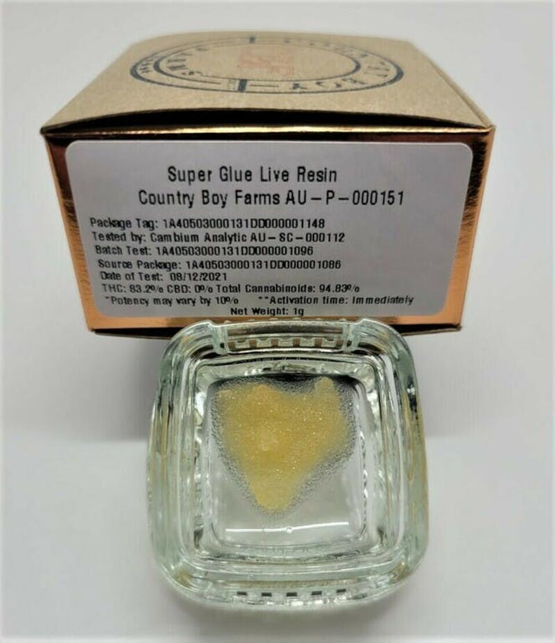 Country Boy Farms - 1g Super Glue Live Resin/Diamonds