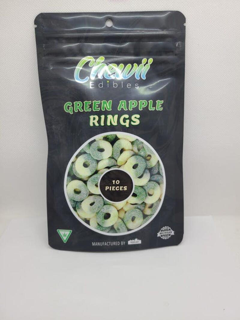 Chewii - Green Apple 100mg Gummy Rings