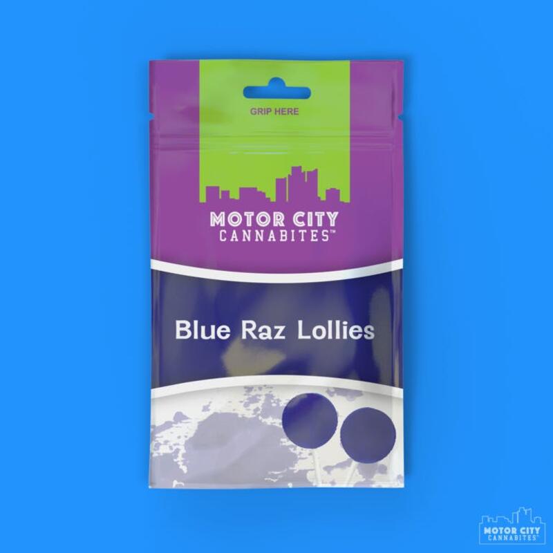 (REC) Motor City Cannabites 50 mg Sucker Blue Raspberry