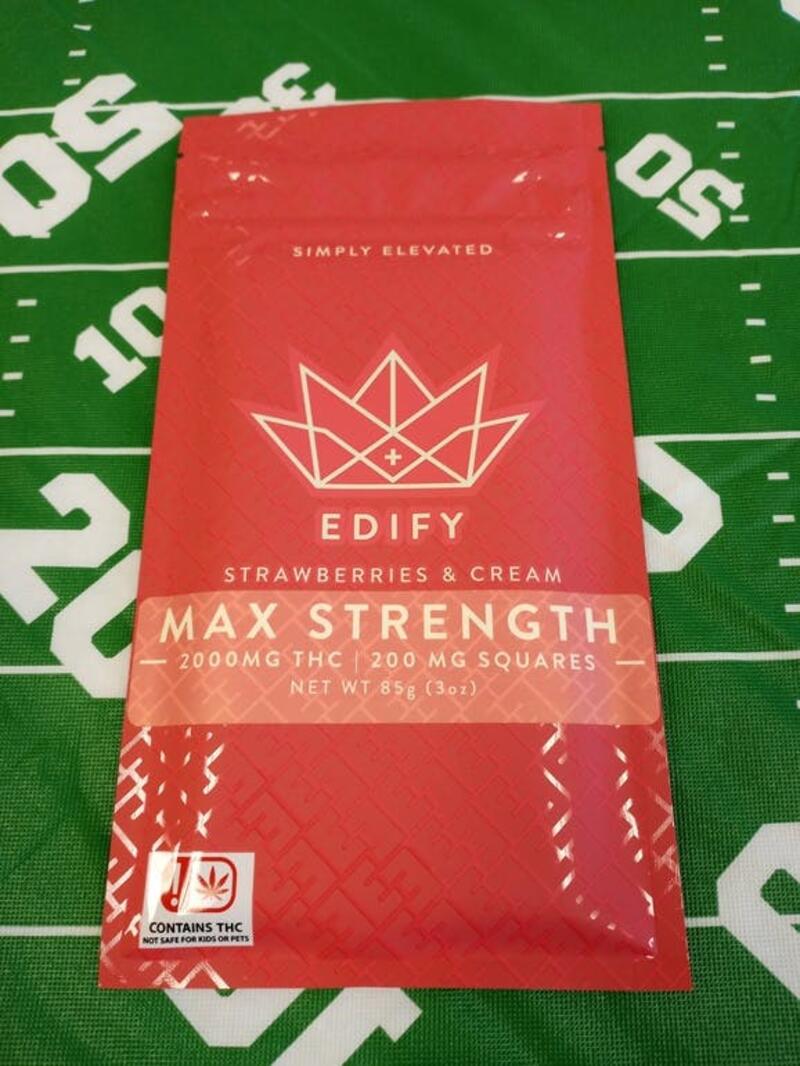 Edify Strawberries & Cream Max Strength 2000mg Candy Bar