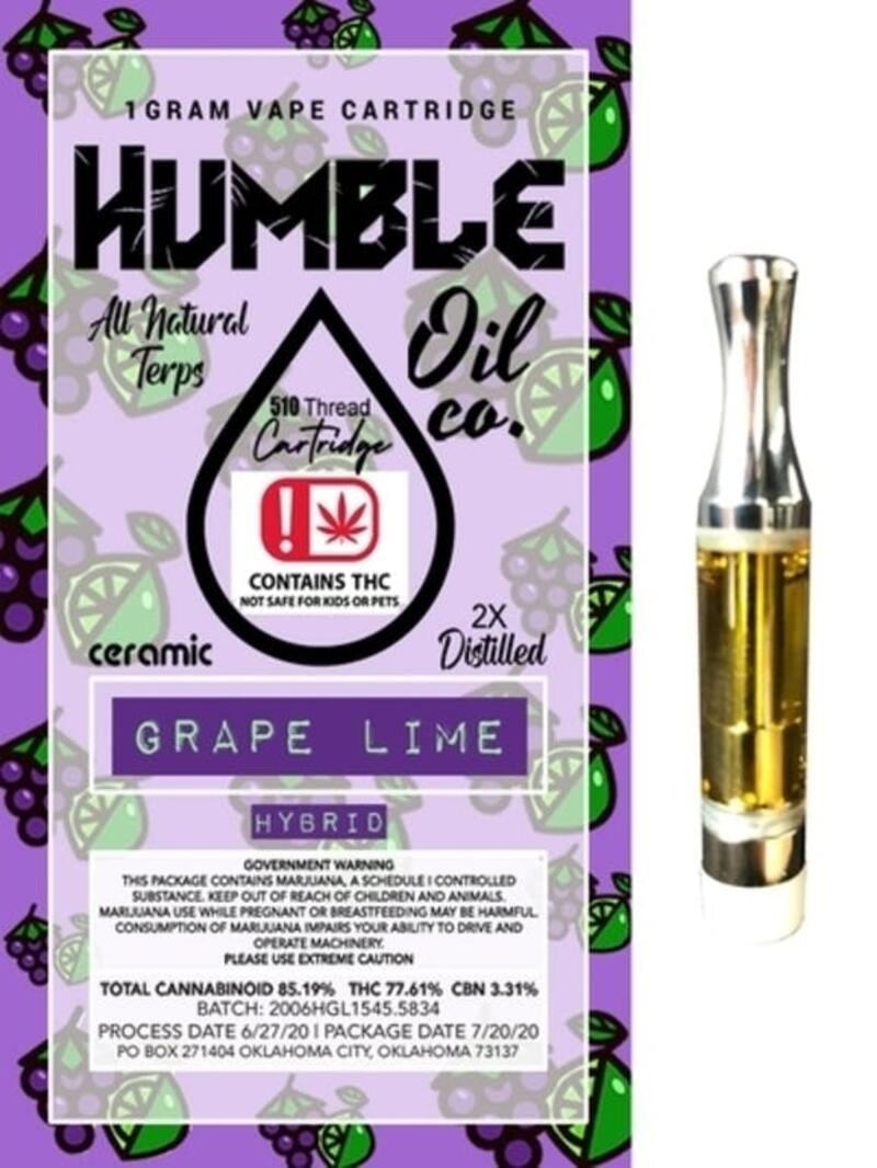 Humble - Vape Cart - Grape Lime