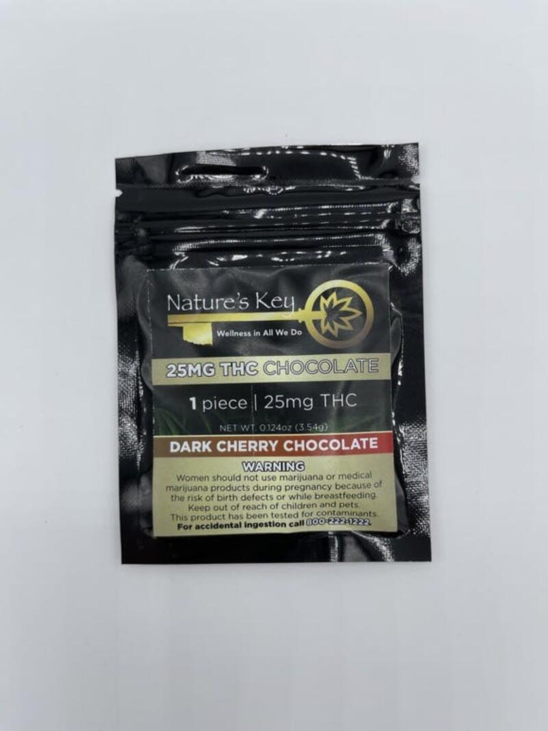 25mg THC Dark Cherry Chocolate - Single Serve Box - 10 packages
