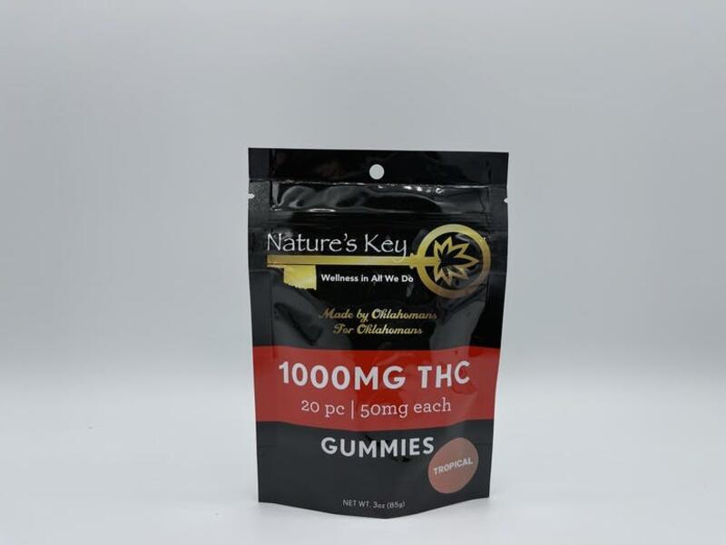 1000mg THC Tropical Gummies (50mg each)