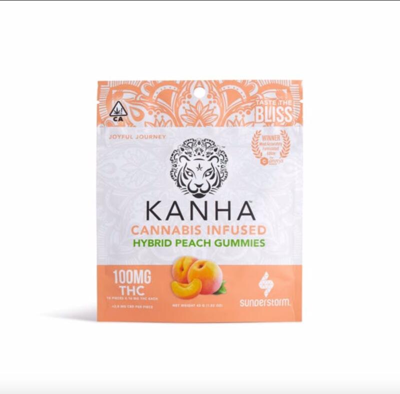 KANHA TREATS | Kanha - Peach Hybrid Gummies - (100mg)