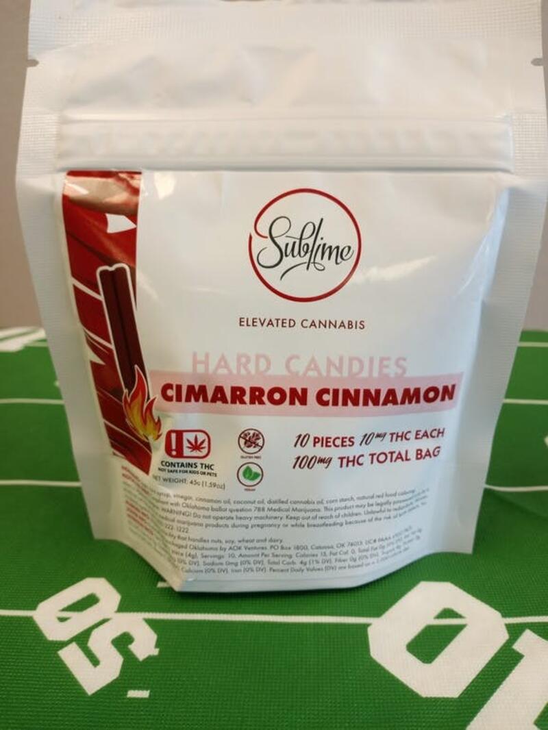 Sublime Cimarron Cinnamon 100Mg. Hard Candies
