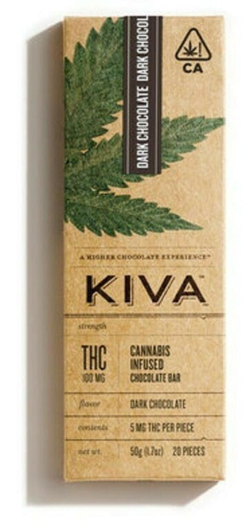 KIVA | Kiva - Dark Chocolate Bar - (100mg)