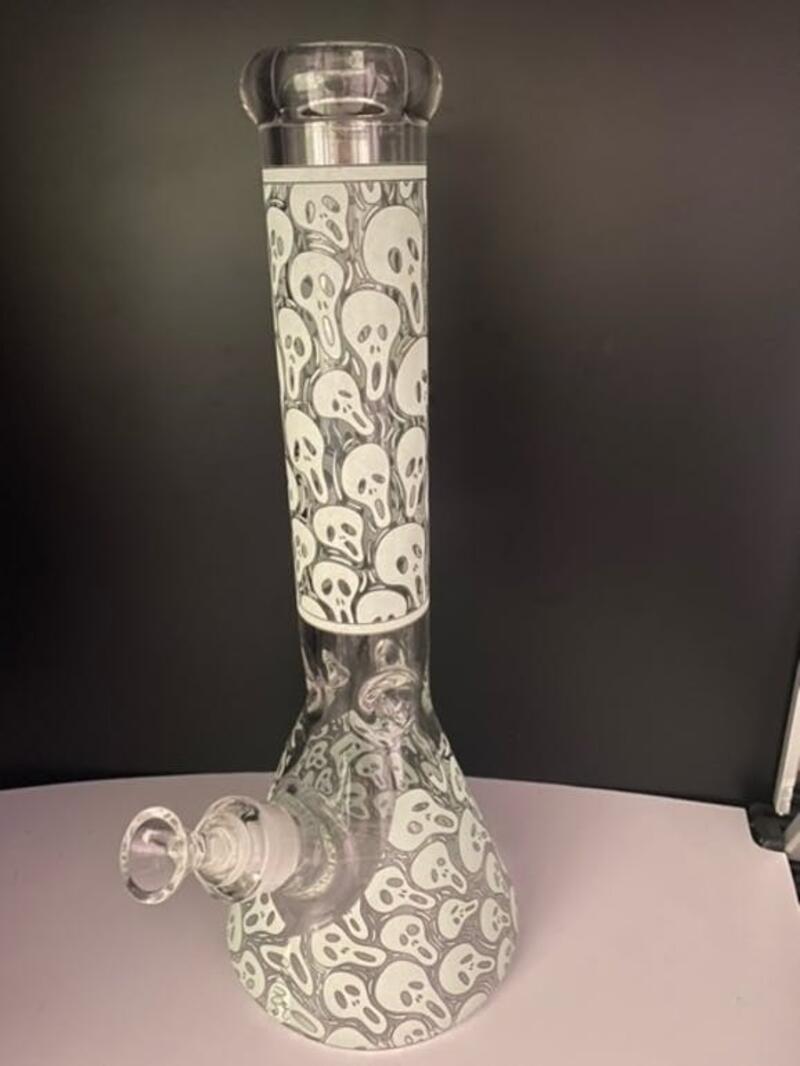 14 inch Ghost Face Glow In The Dark bong
