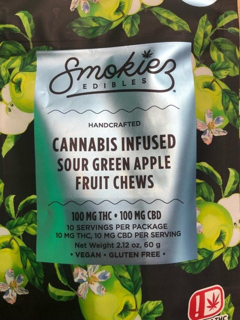 Smokiez 100mg Green Apple Fruit Chews