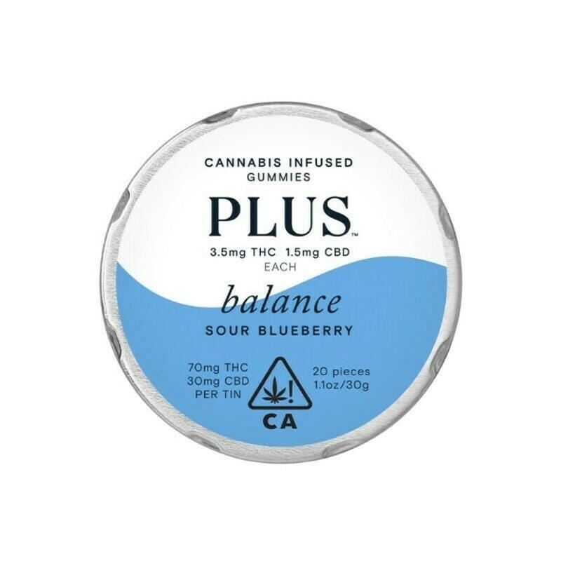 PLUS PRODUCTS | Plus Products - Balance - Sour Blueberry Gummies - (70mg)