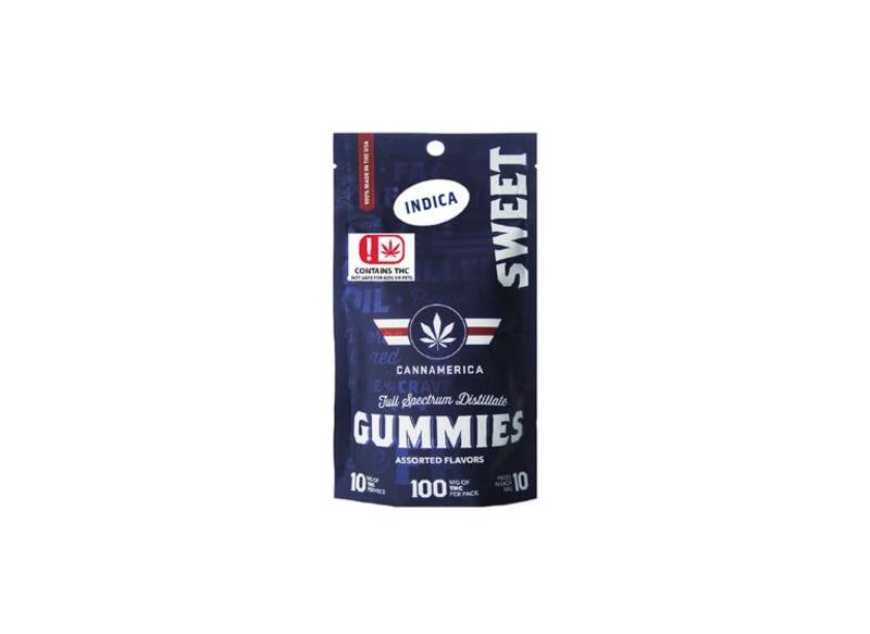CannAmerica Sweet Indica Gummy: 100mg THC per PKG