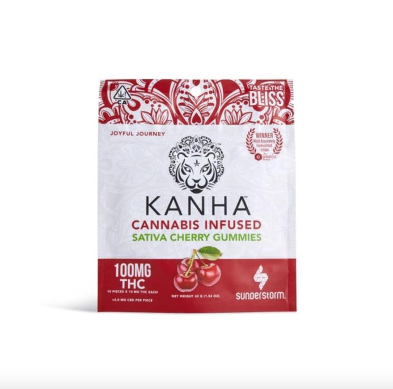 KANHA TREATS | Kanha - Cherry Sativa Gummies - (100mg)