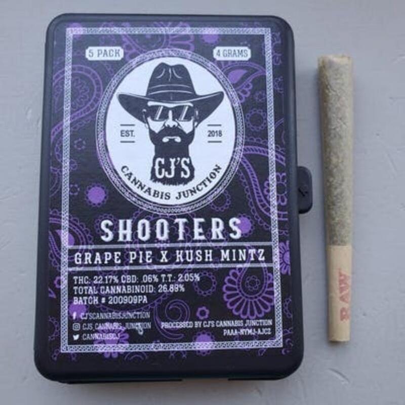 CJ's Shooters 5pk Grape Pie x Kush Mintz