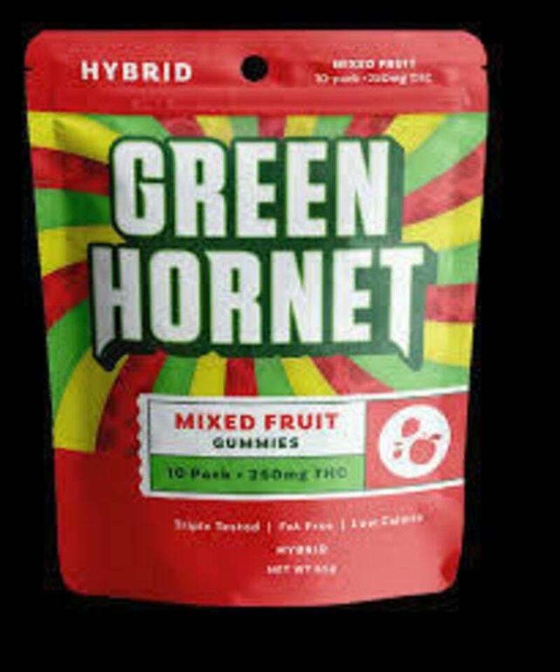 Green Hornet Gummies 250 MG Mixed Fruit Hybrid
