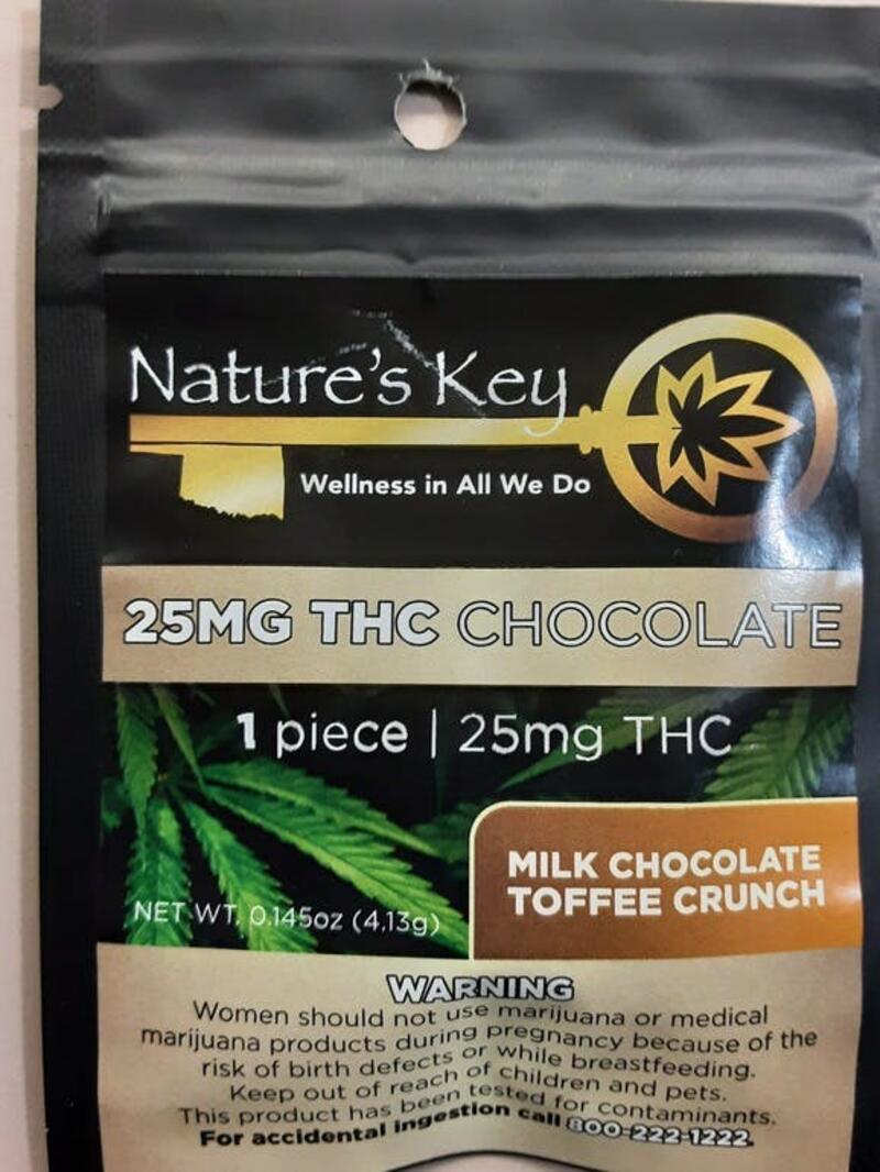 Natures Key Milk Chocolate Toffee Crunch 25mg pack