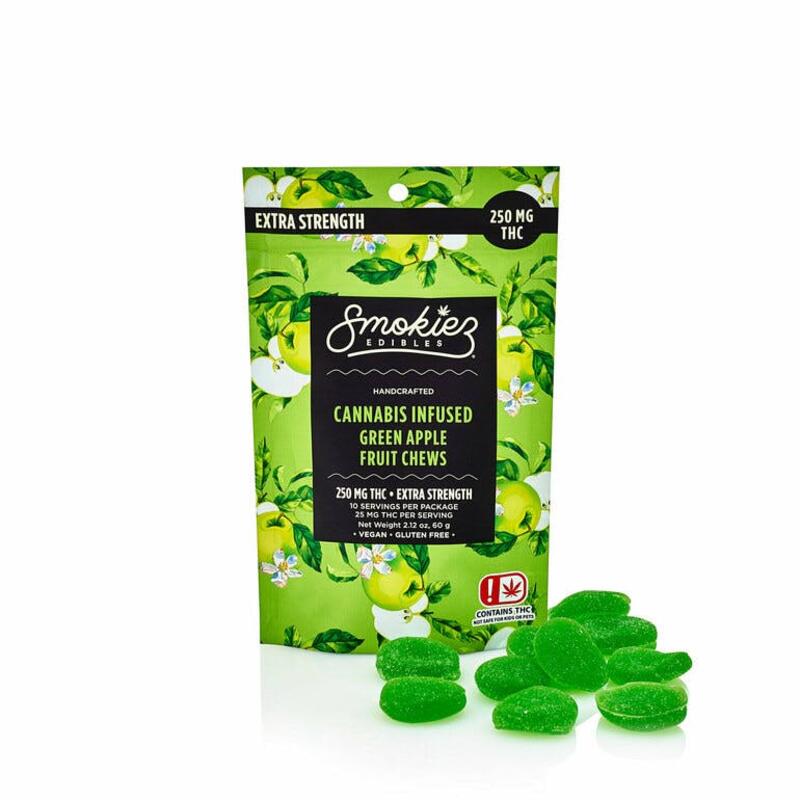 Green Apple Fruit Chews - 250 mg THC - OK