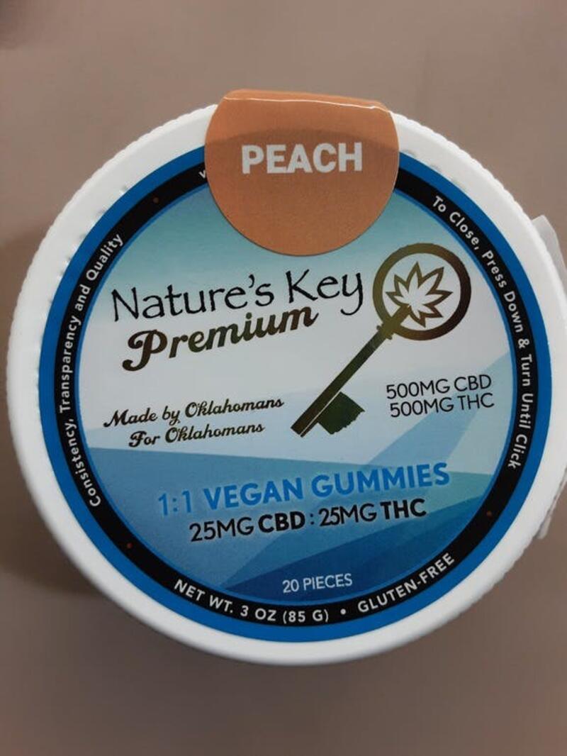 Natures Key 1:1 Vegan Gummies Peach