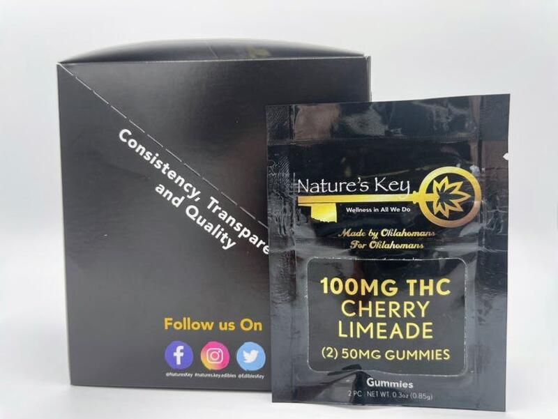 100mg THC Cherry Limeade Gummies - Single Serve Box - 10 packages