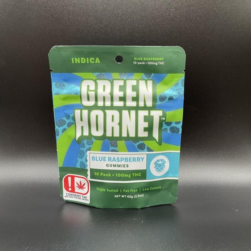 Green Hornet - 100mg Indica - Blue Raspberry
