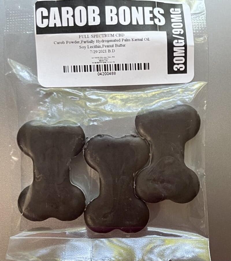 Carob Bones 🦴 Pet Treats 90MG CBD Sweet Treat for your pet.