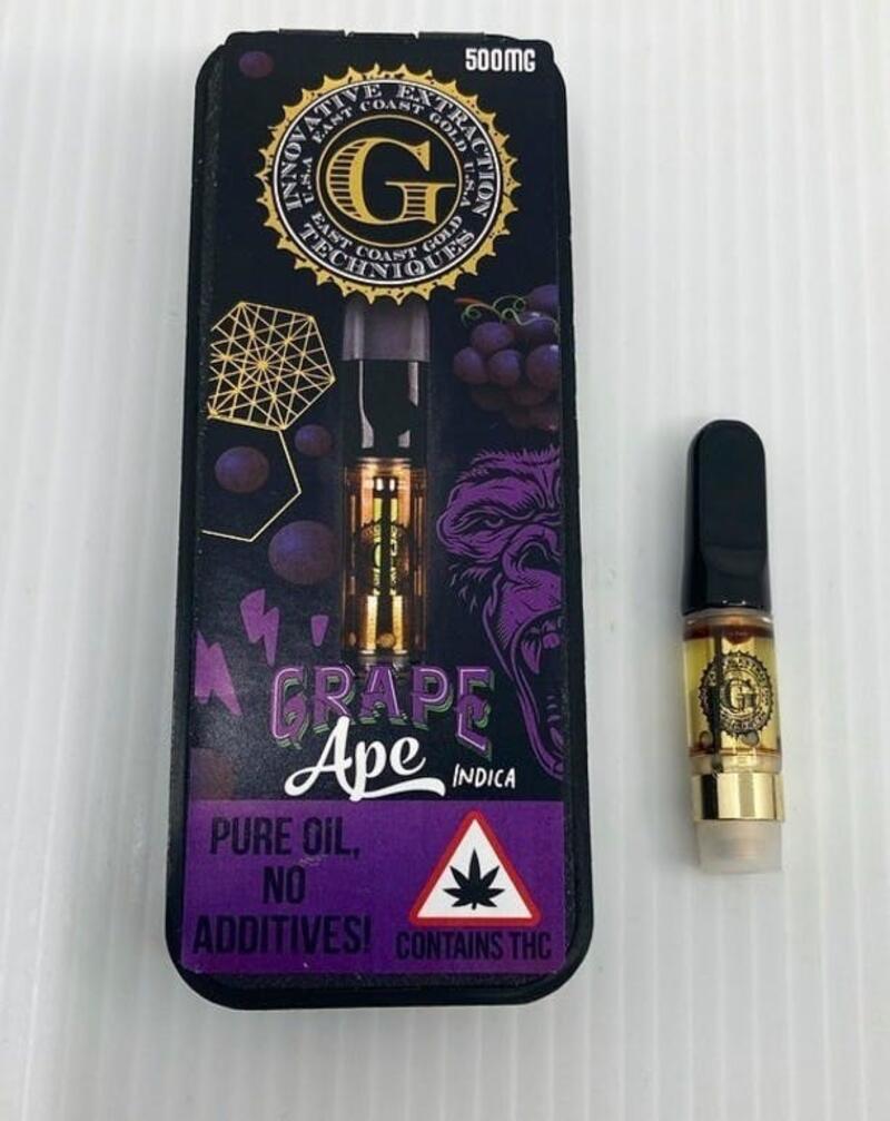 Grape Ape- East Coast Gold distillate cartridge