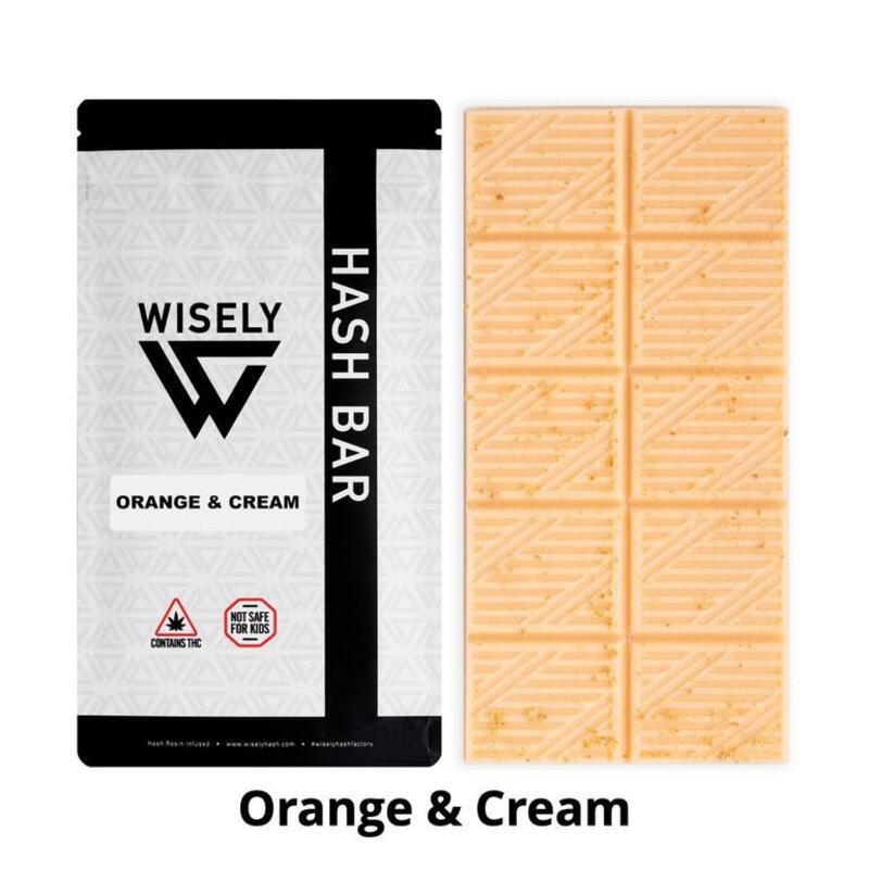Orange & Cream 100mg Hash Rosin Bar By Wisely Hash Factory