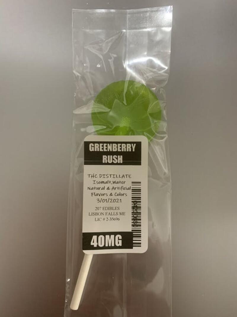 Greenberry Rush lollipop 40mg