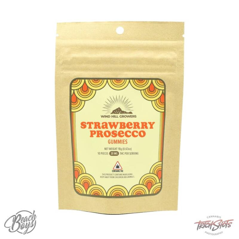 200mg Strawberry Prosecco Full Spectrum Gummies (10-pack) - Wind Hill Growers