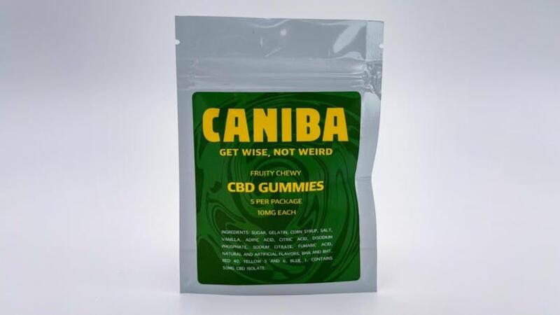 Gummies. CBD. 5 Pack. 50mg. Caniba