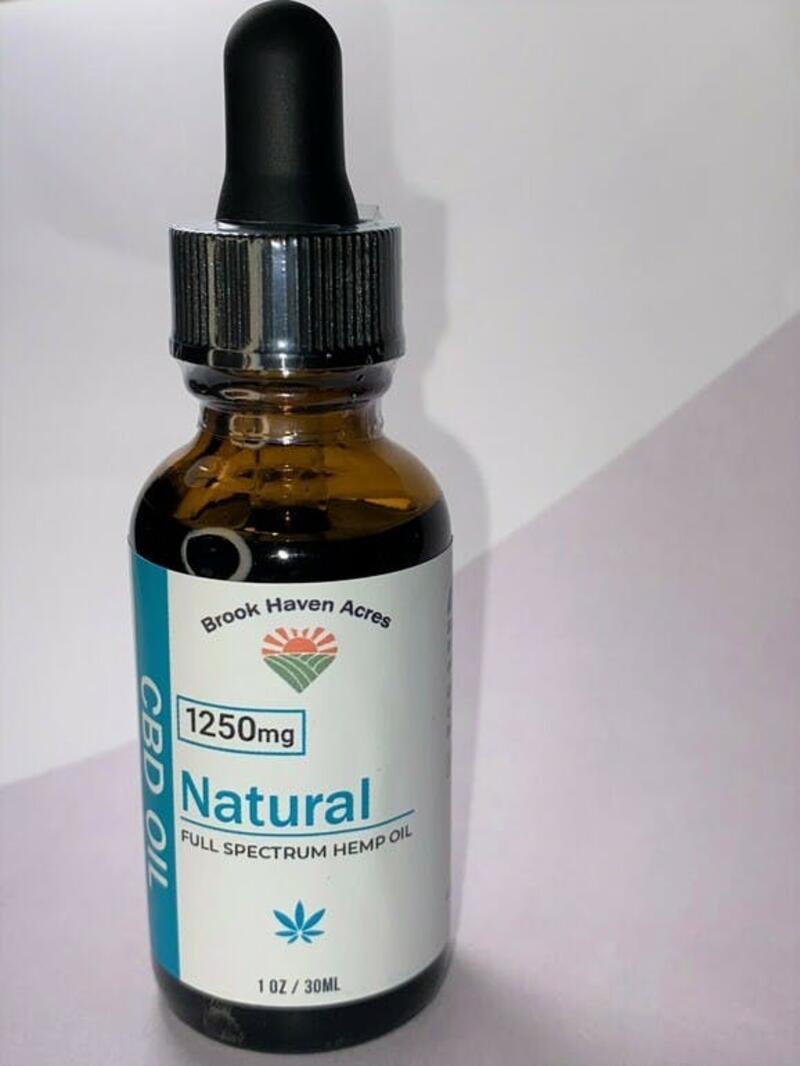 Tincture - 1250 mg CBD Full Spectrum 1oz - Natural Flavor
