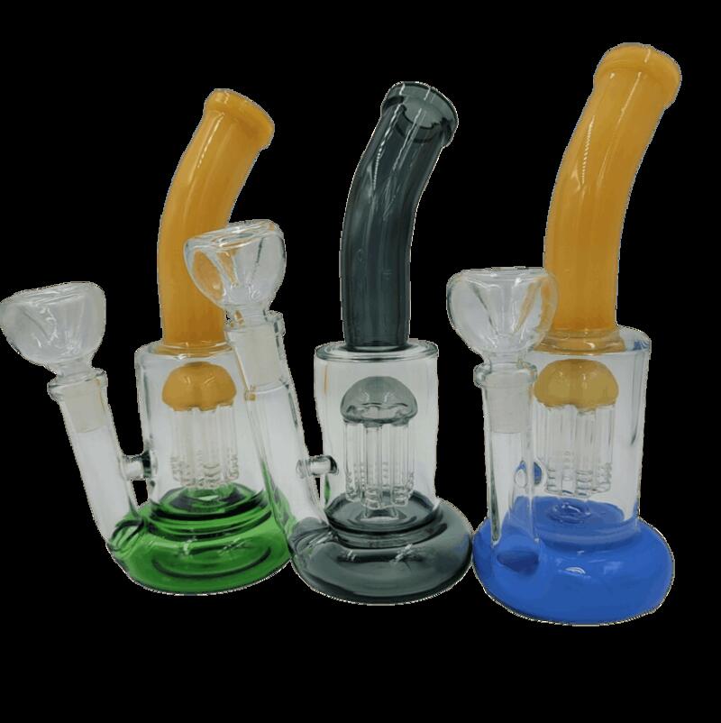 Dab Rig - 8" Assorted 6 Arm Perm Water Pipe/Bong/Rig